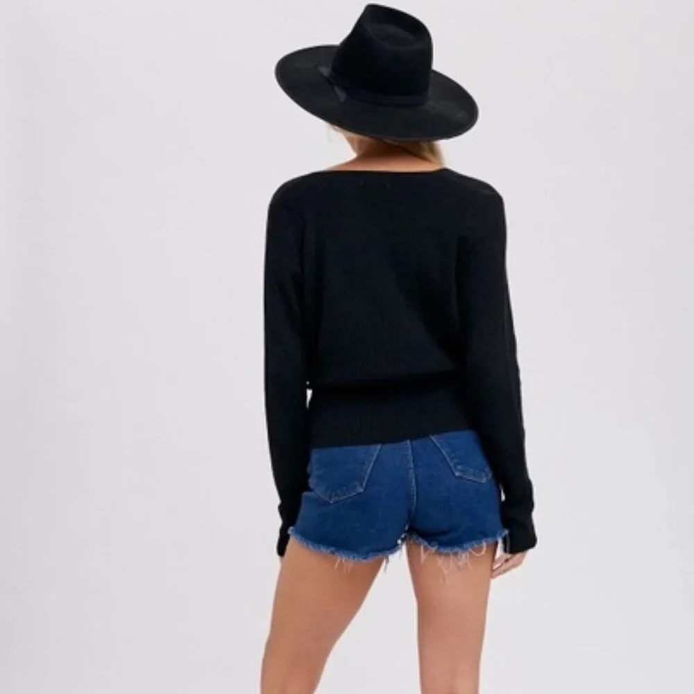 CLEAR OUT!!!! Surplice Wrap Pullover Sweater - Picture 11 of 13